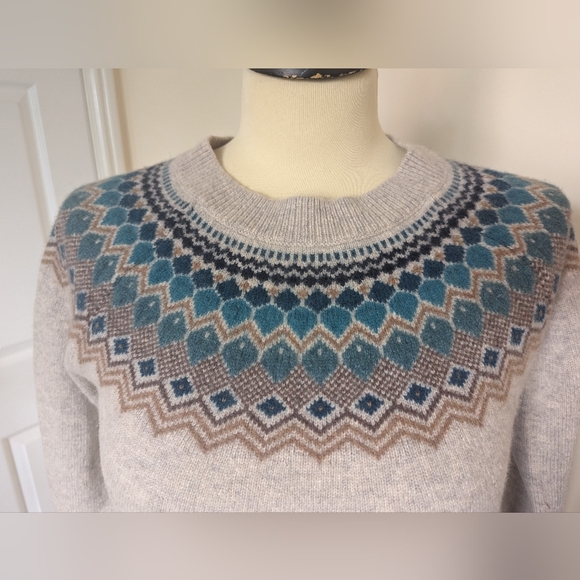 Seasalt Cornwall Camber Rocks Jumper Green & Grey - 80% Of Wool Size 10 - Picture 6 of 8